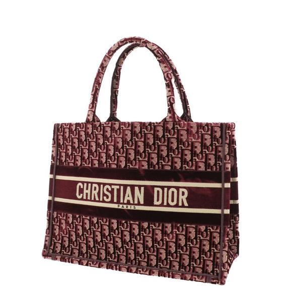 Dior Tote Red  Book Bag Christian Small - Picture 1 of 6